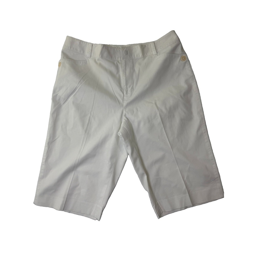 Ralph Lauren Sport Golf Womens Cotton Blend Bermuda White Shorts Size 10